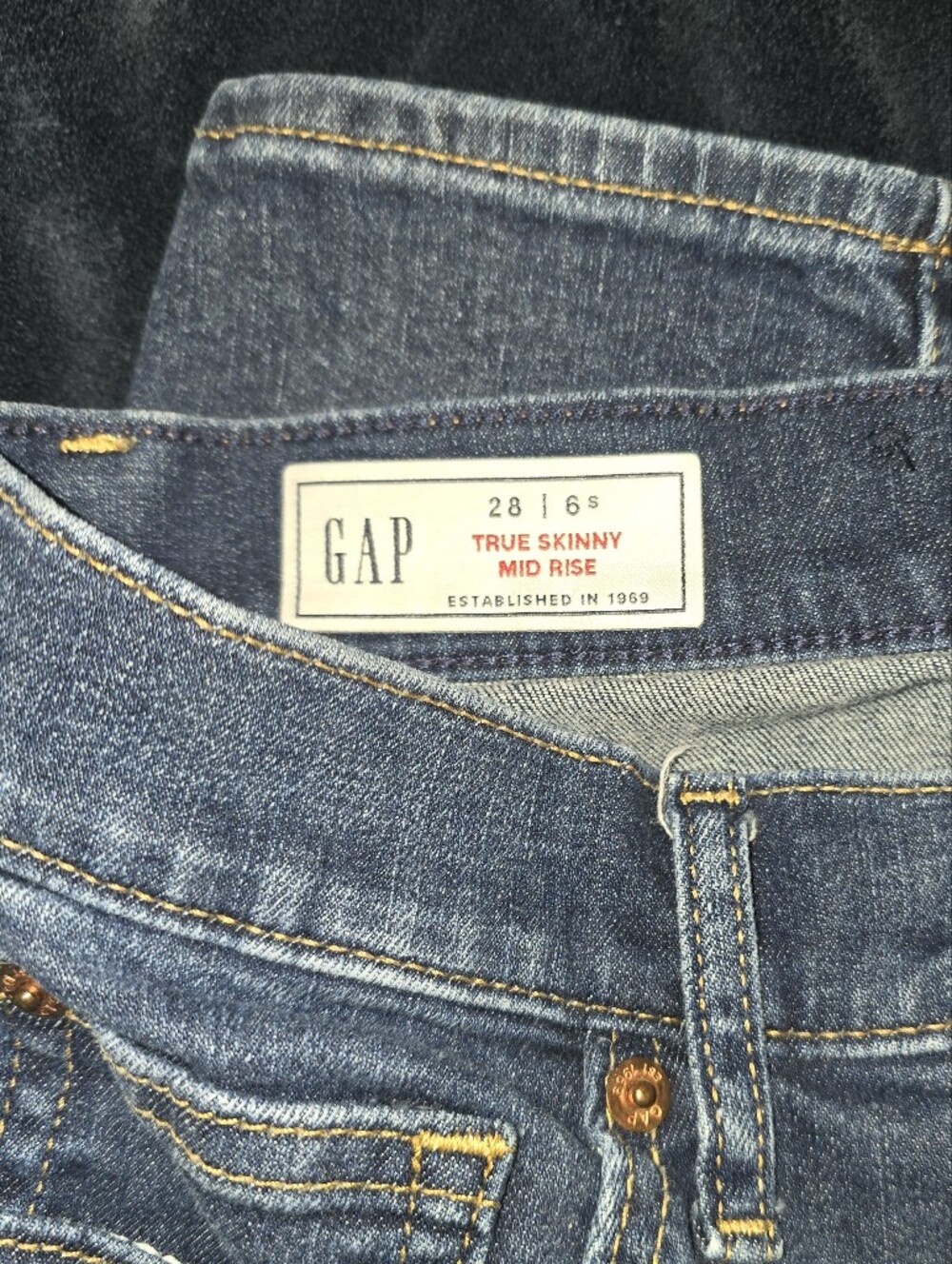 GAP True Skinny Mid Rise Jeans - Blue Denim